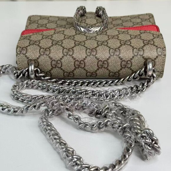 Gucci GG Logo Supreme Small Dionysus Shoulder Bag Crossbody with Red Interior - Picture 7 of 8